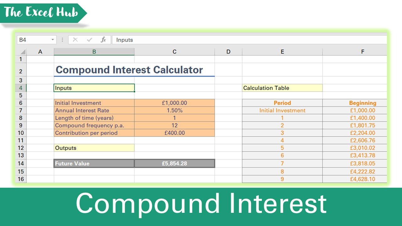 Compound Interest Calculator - Excel File