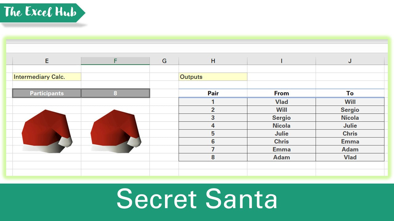 Make A Secret Santa Generator In Excel - Excel File