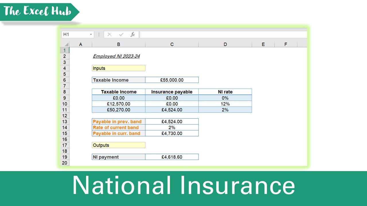 UK National Insurance (Employed) - Excel File